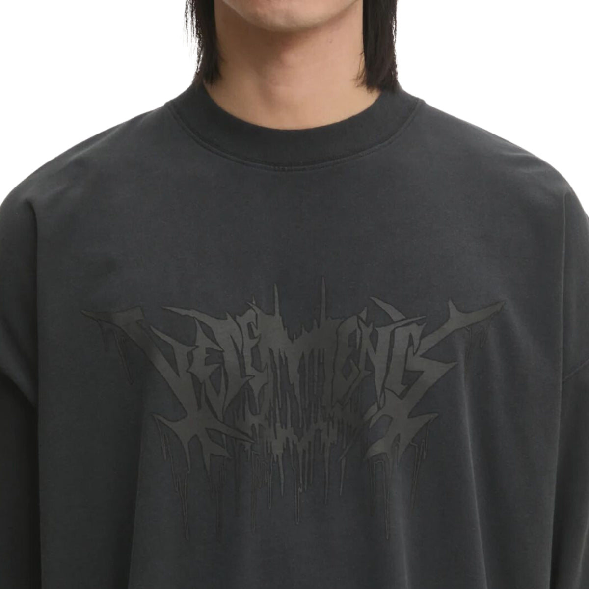 Vetements T-Shirt Drip Metal Oversized Black