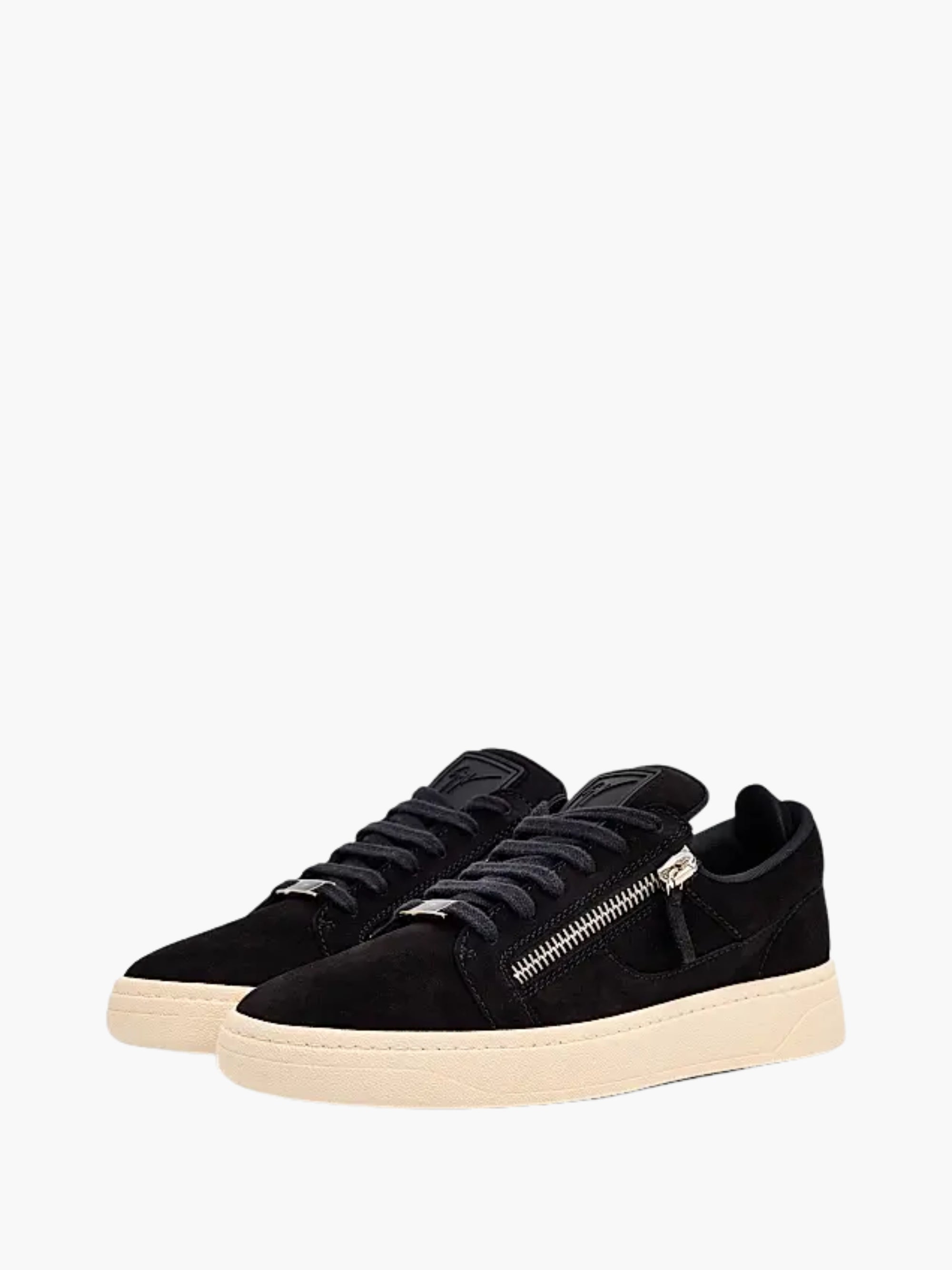 Giuseppe Zanotti Sneakers Z72 Suede Silver Zip Black