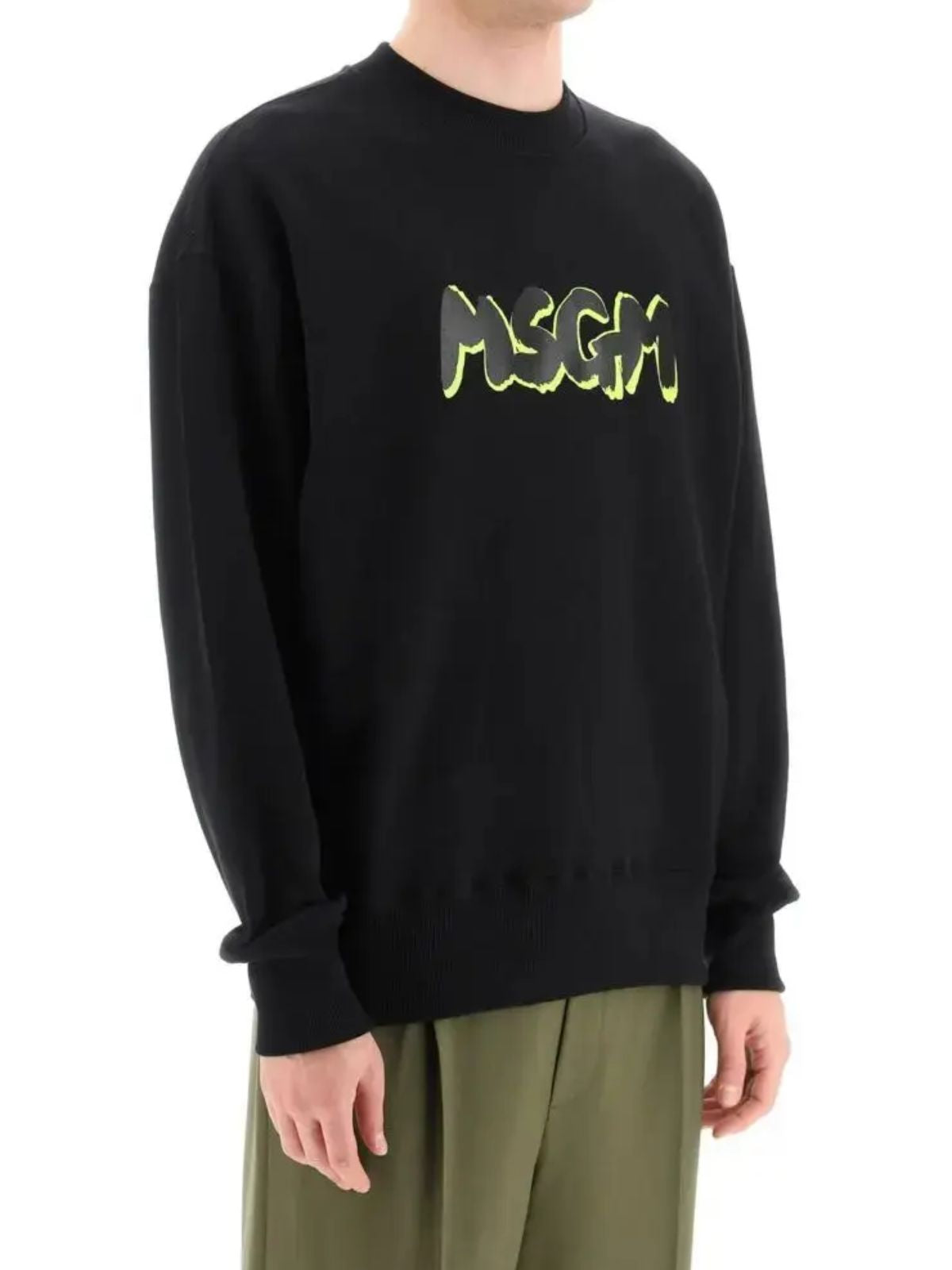 Msgm Sweater Bold Logo Black - 3