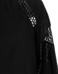 Msgm Blouse Ladies Pattern Sleeve Black - 3