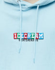 Ice-Cream Hoodie Skateboards Embroided Blue