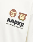 Aape T-Shirt Graphic Print Logo Ivory