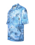 Palm Angels Shirt Sunset Bowling Allover Print Blue