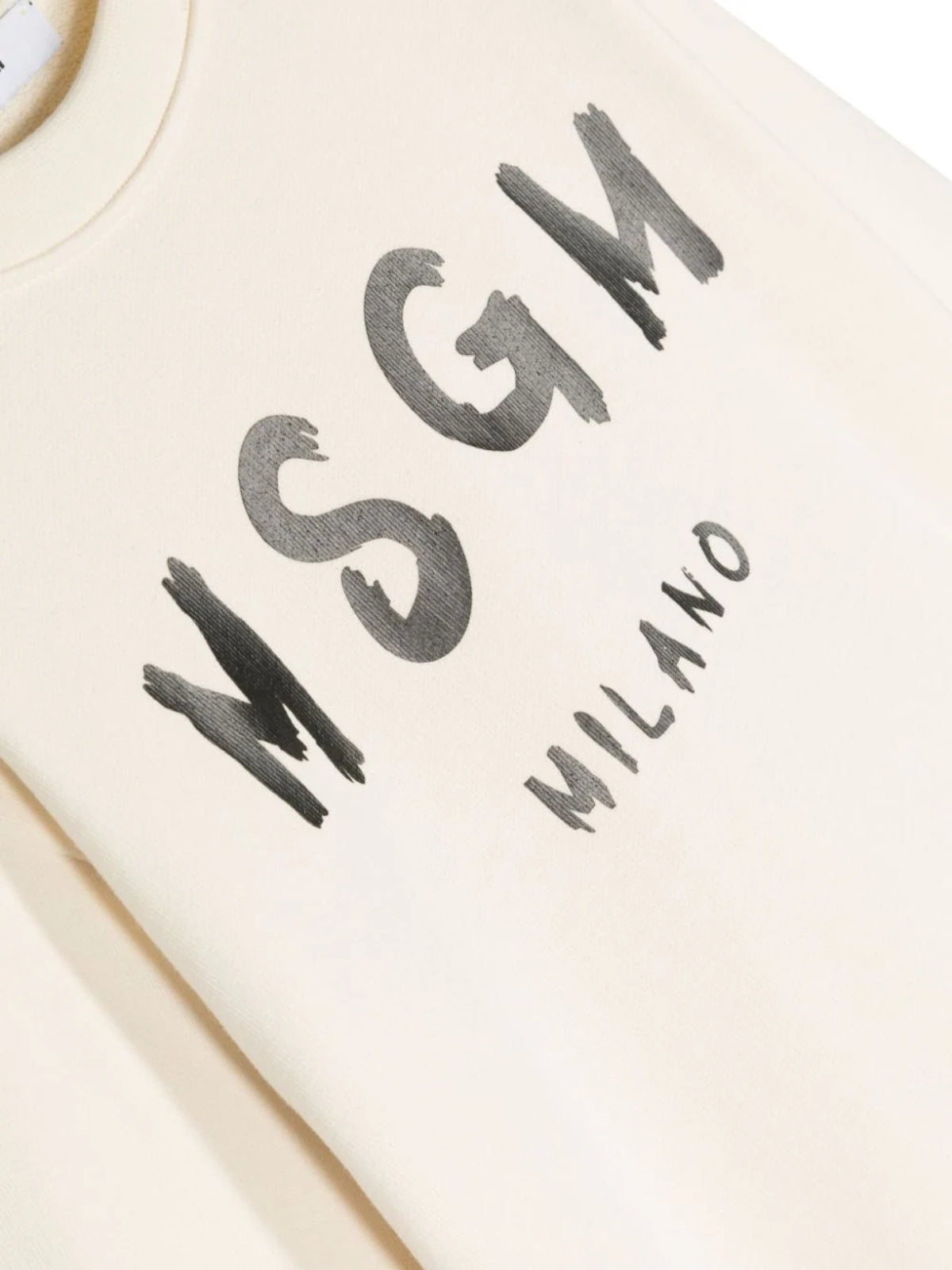 Msgm Sweater Logo Cream