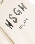 Msgm Sweater Logo Cream