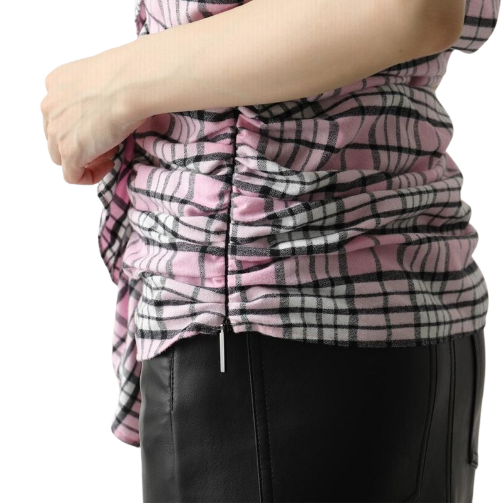 Msgm T-Shirt Pink Check White