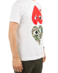 Comme Des Garcons T-Shirt Mirror Heart Camo-Red-White