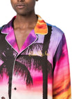 Blue Sky Inn Shirt Ls Tropical Palms Multi-Colour