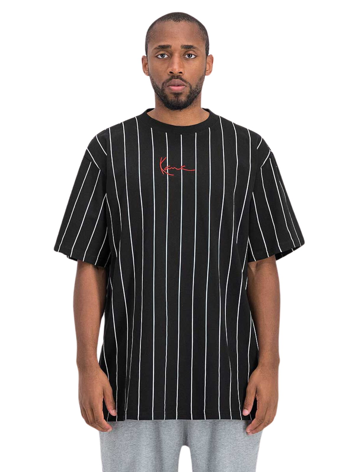 Karl Kani T-Shirt Pinstripe Black