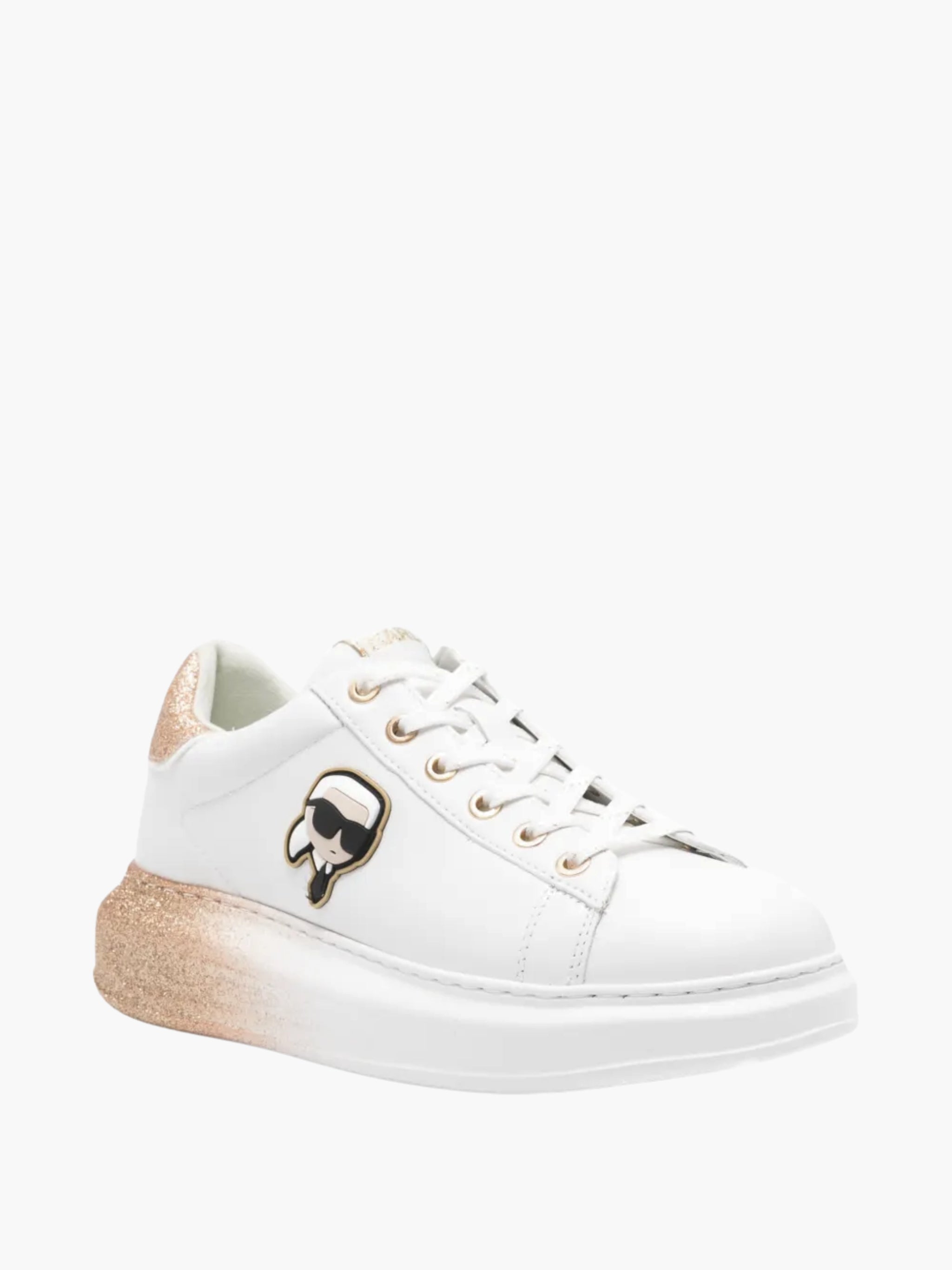 Karl Lagerfeld Sneaker KLL300 Kapri Ombre Nft Lo Lace White Lthr W/Gold ...