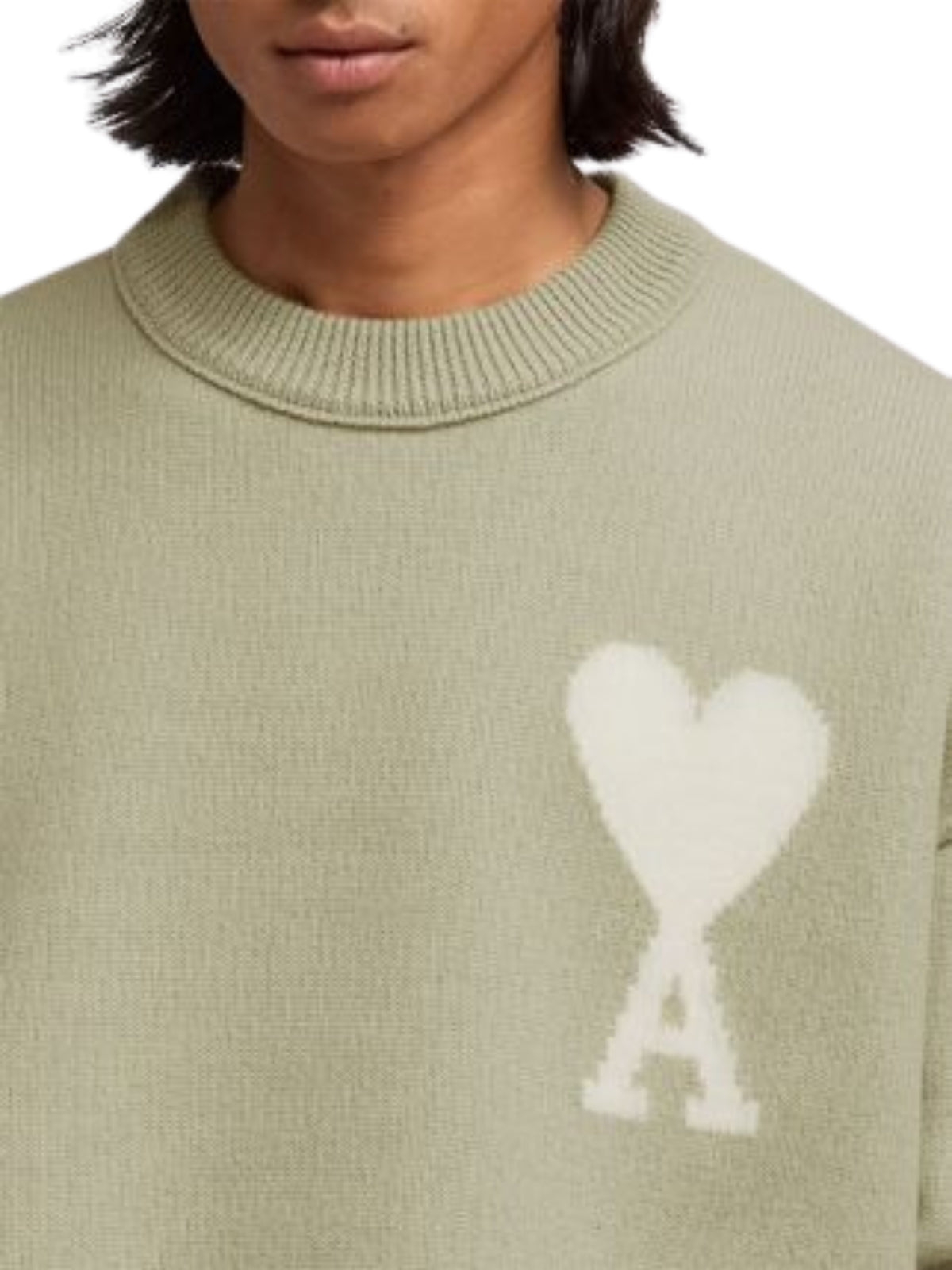 Ami Sweater Logo Heather Sage - 3