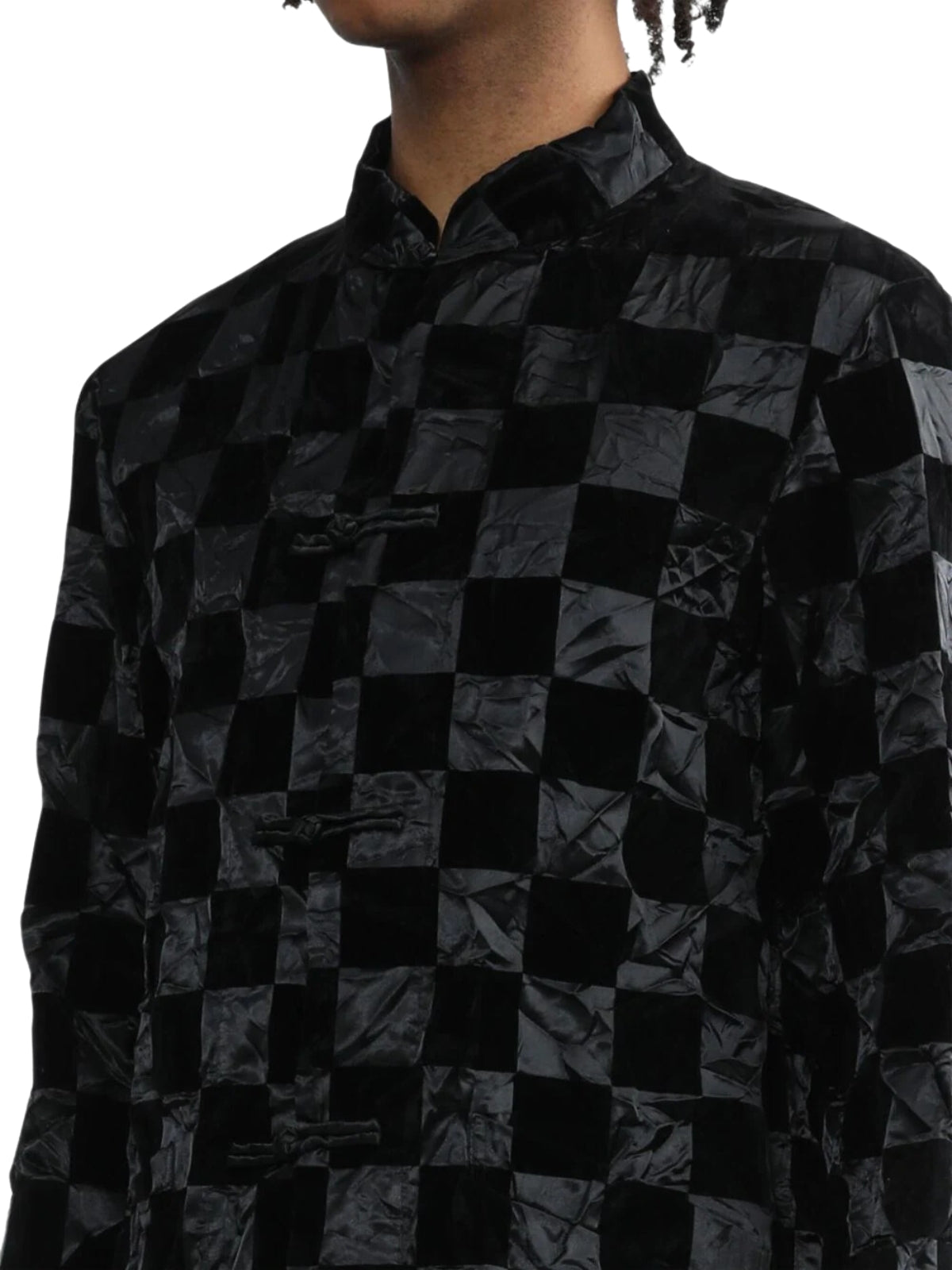 Comme Des Garcons Jacket Checkered Flock Black