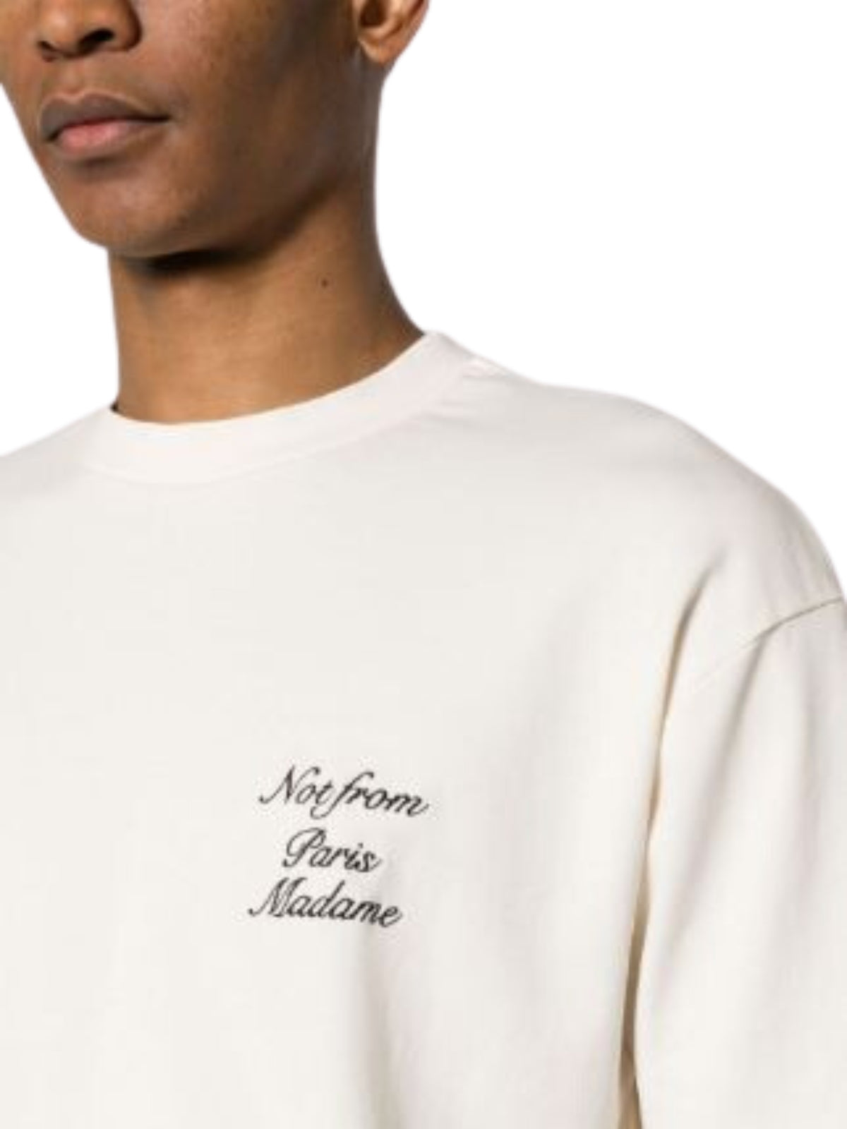 Drole De Monsieur T-Shirt Slogan Print Cream