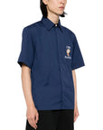 Casablanca Shirt Cuban Collar Navy