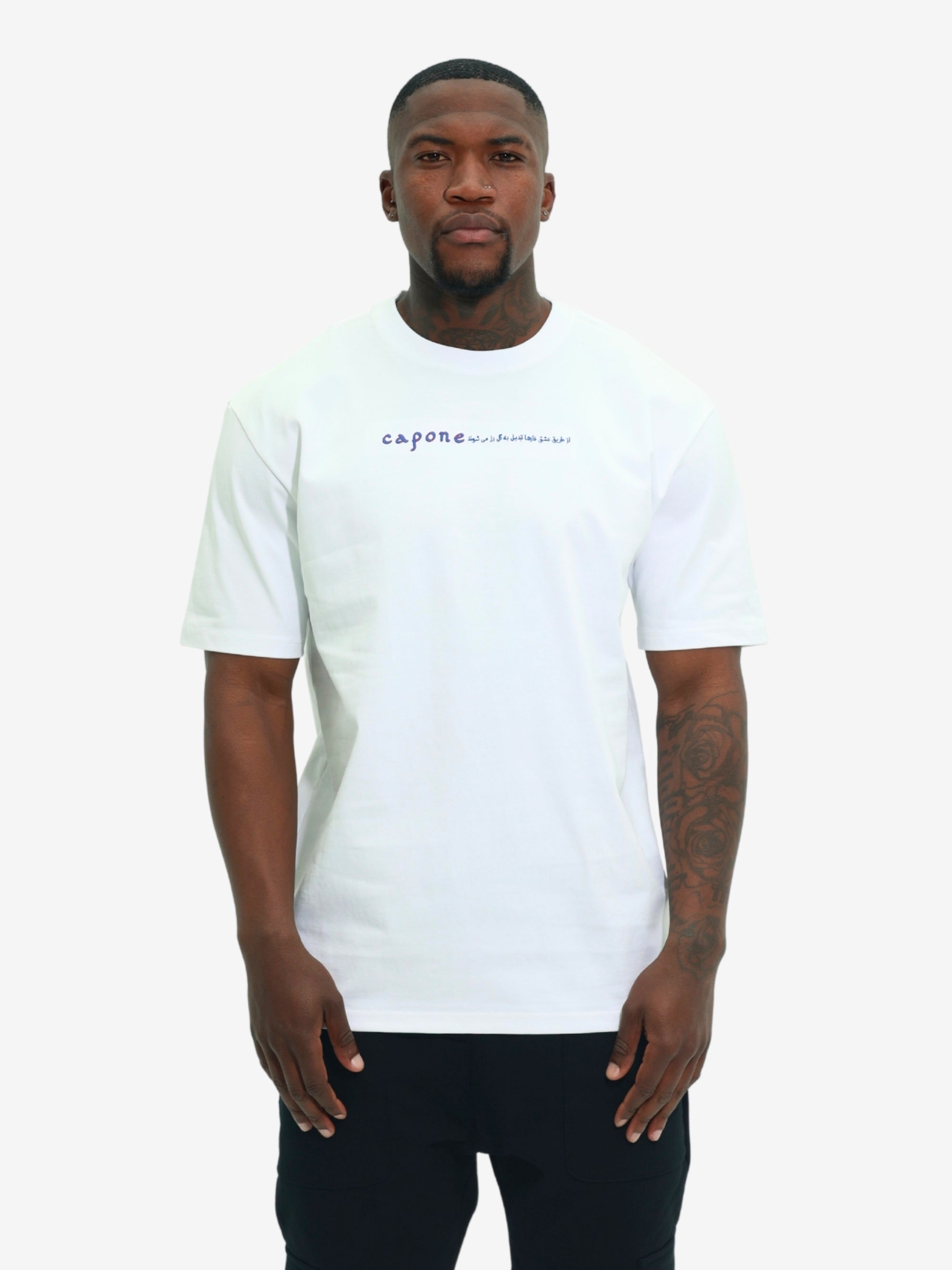 Capone T-Shirt Upside Down Double Floral White