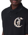 Just Cavalli Golfer Flower Embroidery Black
