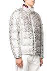 Moncler Jacket Bourne Allover Print White-Silver