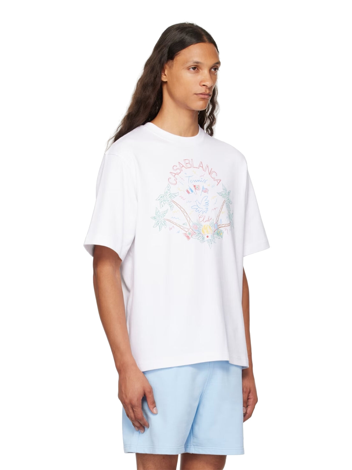 Casablanca T-Shirt Crayon Tennis Club White