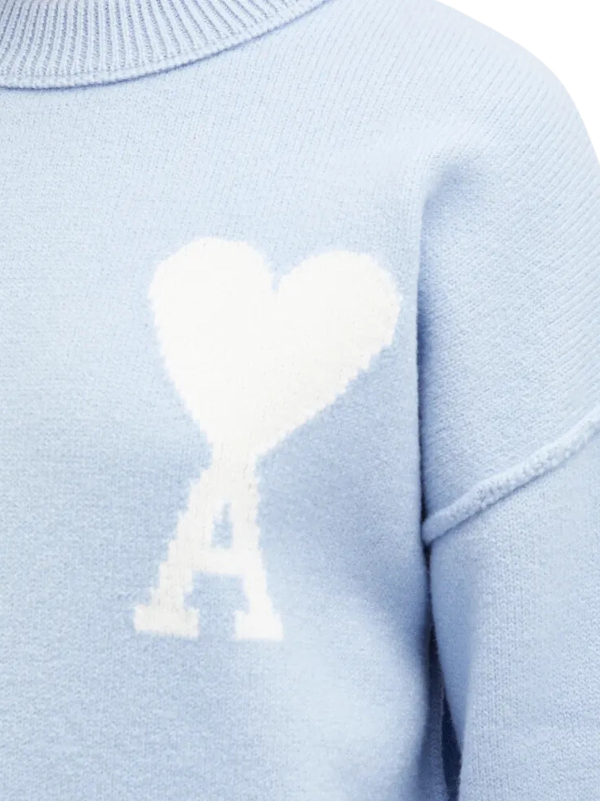 Ami Sweater De Coeur Logo Powder Blue - 3