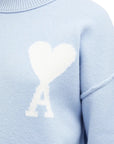 Ami Sweater De Coeur Logo Powder Blue - 3