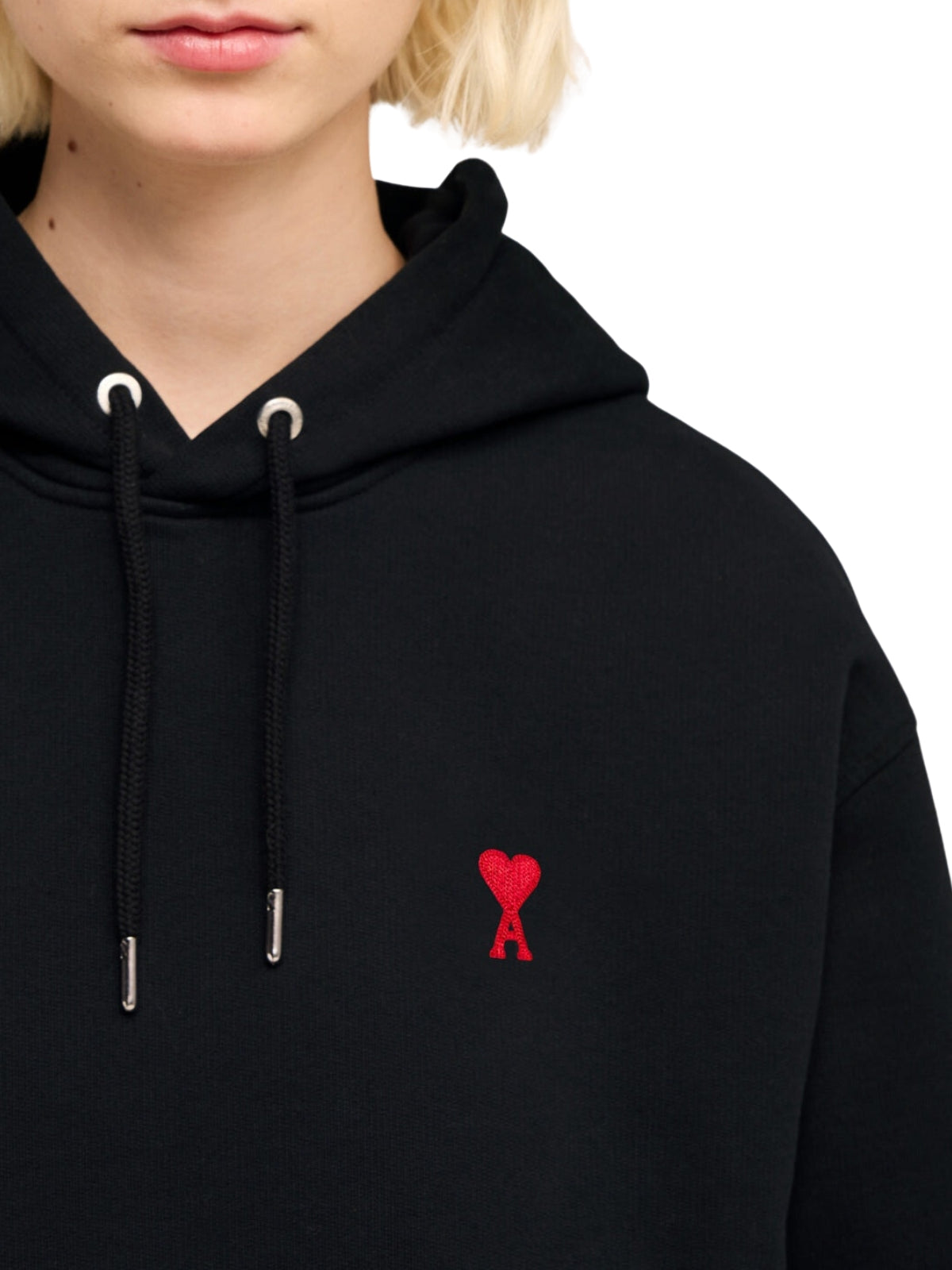 Ami Sweater Logo Hoodie Black-Red - 3