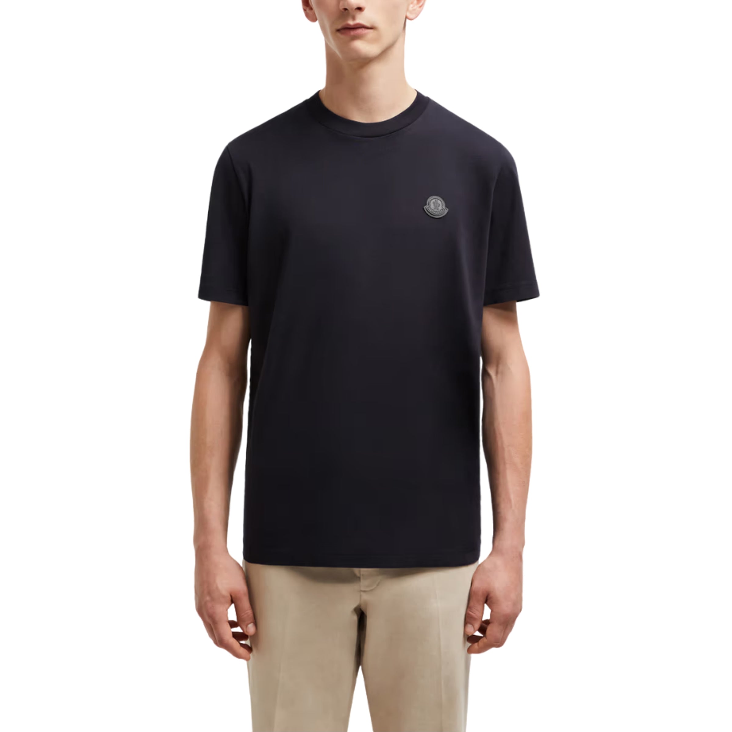 【新品同様】MONCLER ワンポイントロゴ ワッペンTシャツ ブラックM Moncler T-Shirt Patch Logo Black – AL Capone Premium