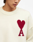 Ami Sweater Logo Off-White-Red - 3