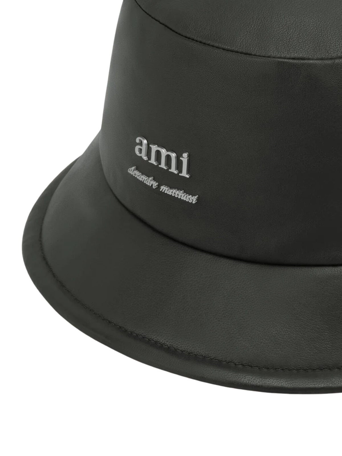 Ami Bucket Hat Alexandre Mattiussi Lamb Leather Dark Olive - 3