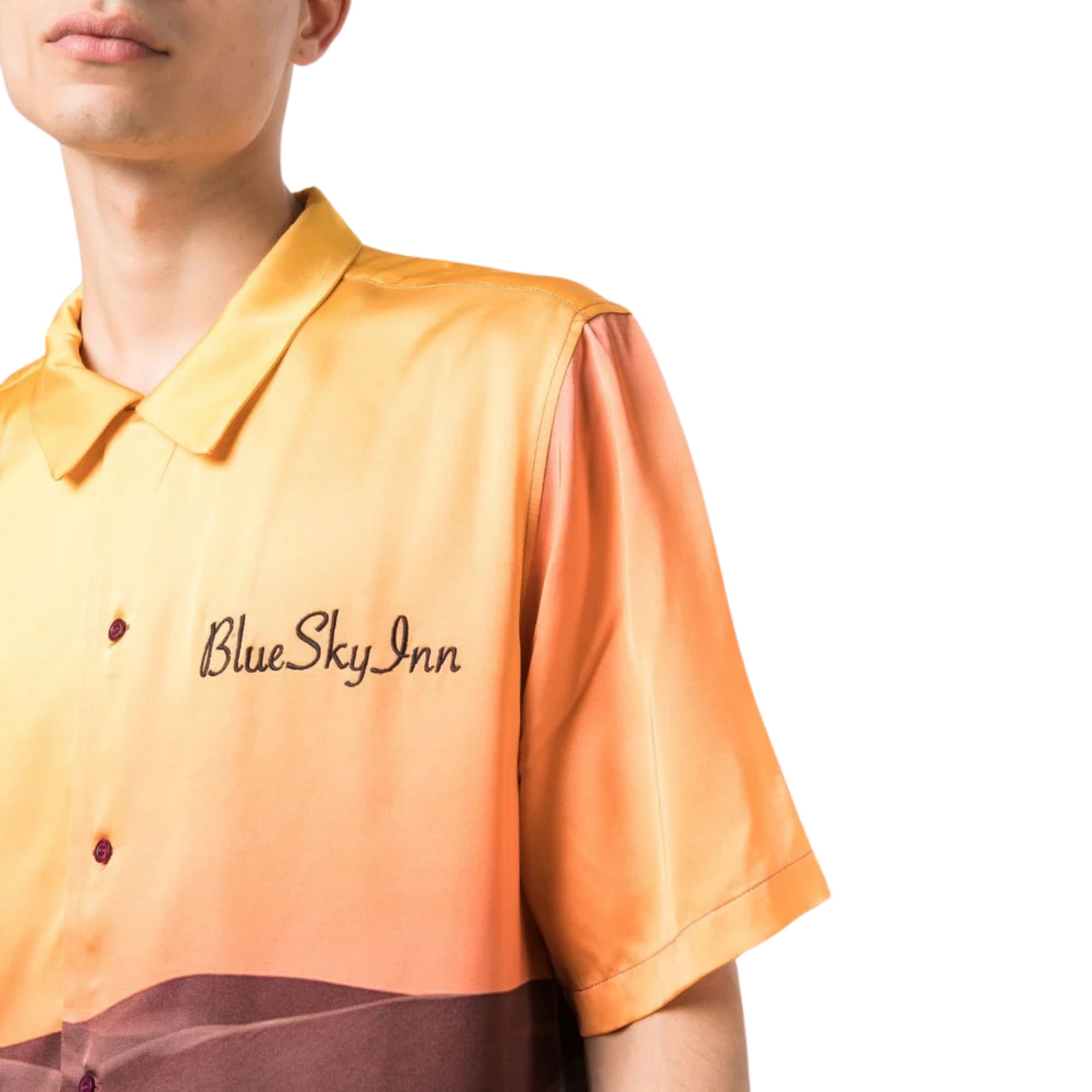 Blue Sky Inn Shirt Sand Dunes Logo Brown-Mustard