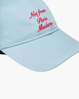Drole Cap Slogan Calligraphy Light Blue