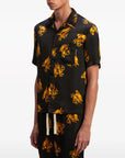 Palm Angels Shirt Allover Pprint Gold-Black