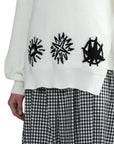 Comme Des Garcons Sweater Bottom Print White