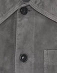 Ami Jacket Suede Leather Stone Grey