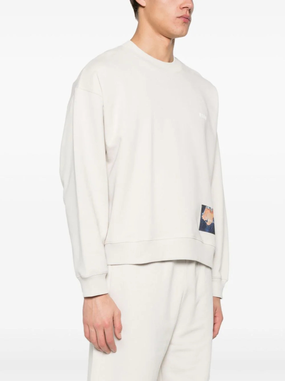 Msgm Sweater Logo Cream