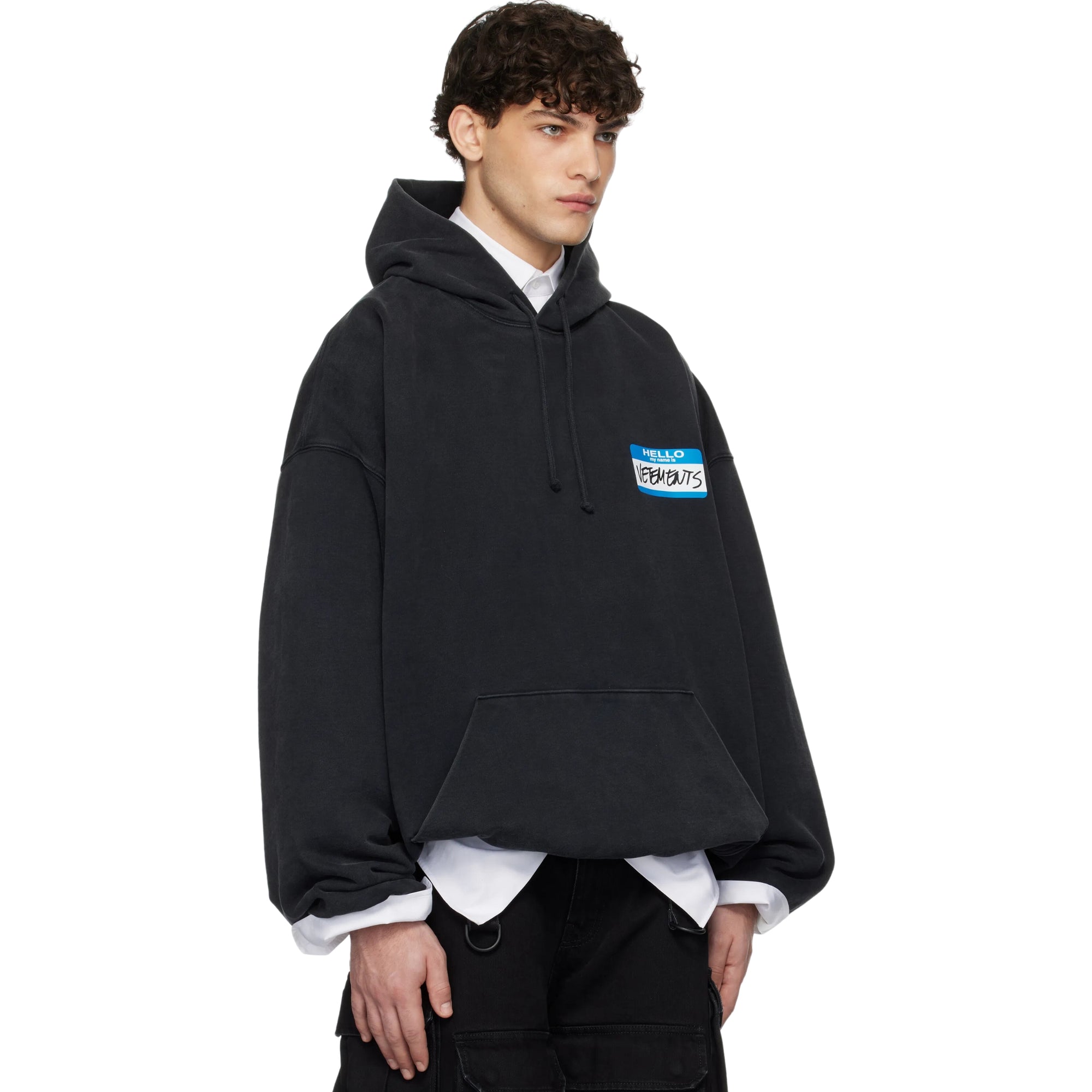 Vetements Hoodie My Name Sticker Black