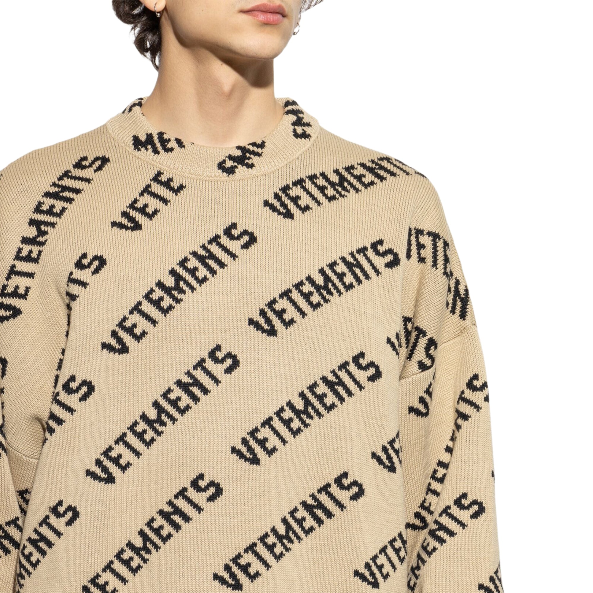 Vetements Sweater Logo Monogram Taupe