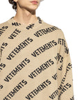 Vetements Sweater Logo Monogram Taupe