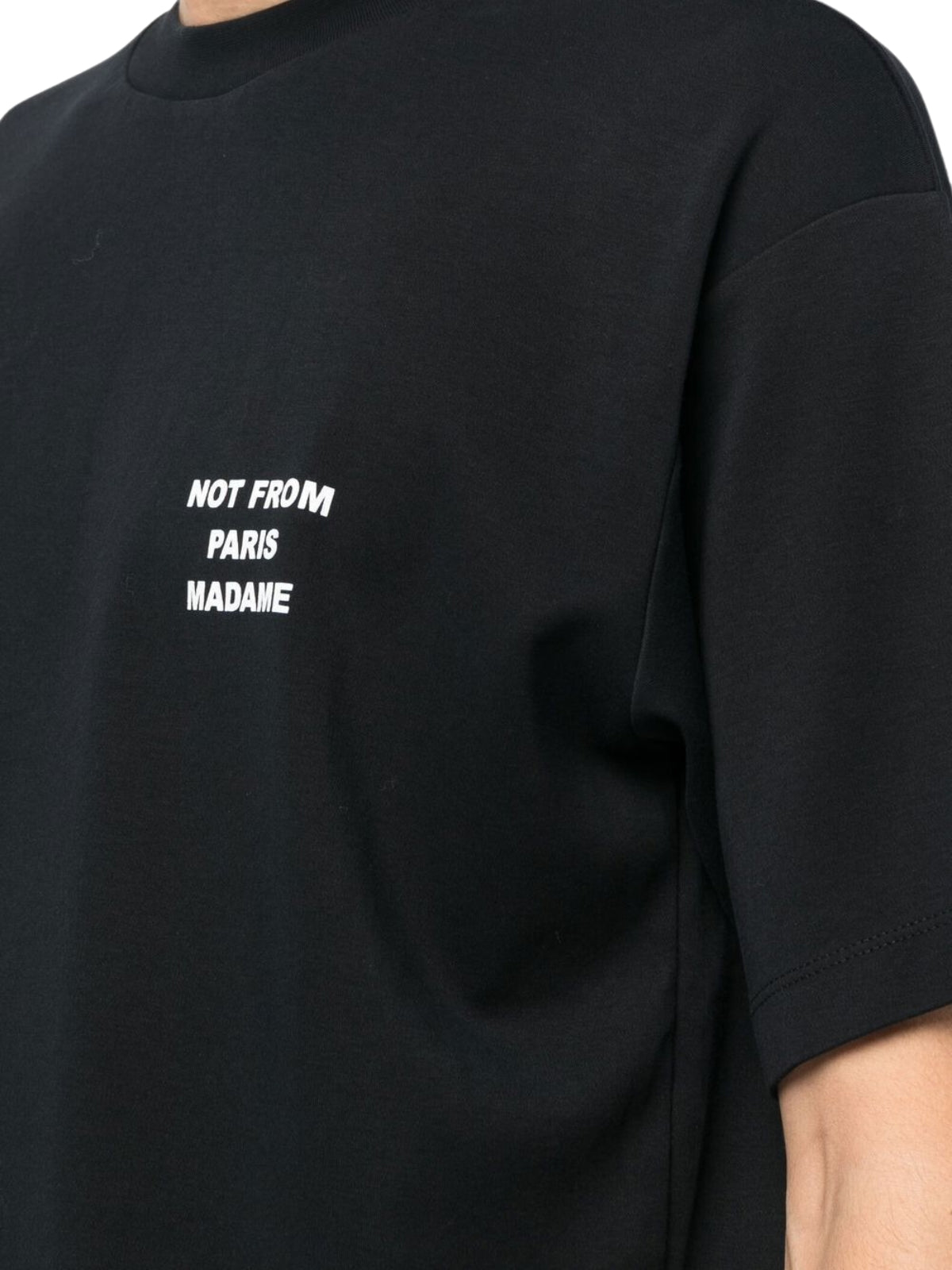 Drole De Monsieur T-Shirt Slogan Print Black