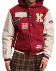 Karl Kani Jacket College Red-Off-White