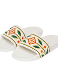Casablanca Sandal Embroidered Terry White
