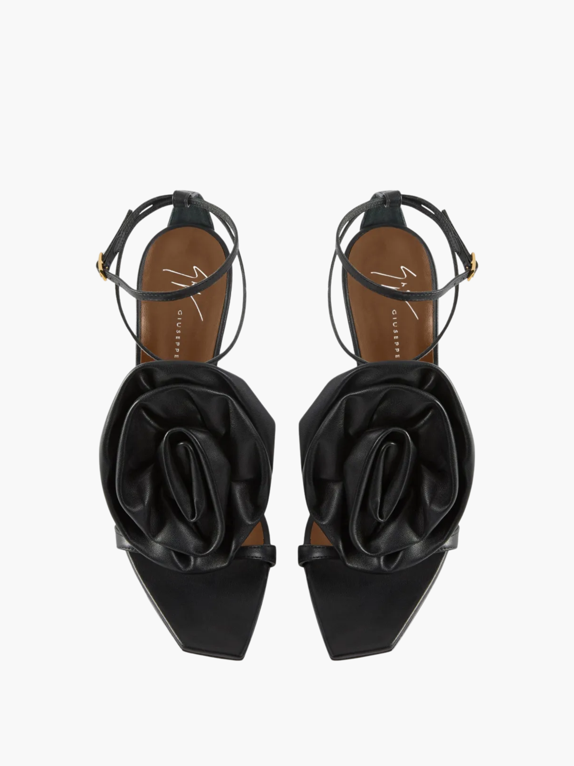 Giuseppe Zanotti High Heel Z16 Cursed Flower Sandal 105mm Black