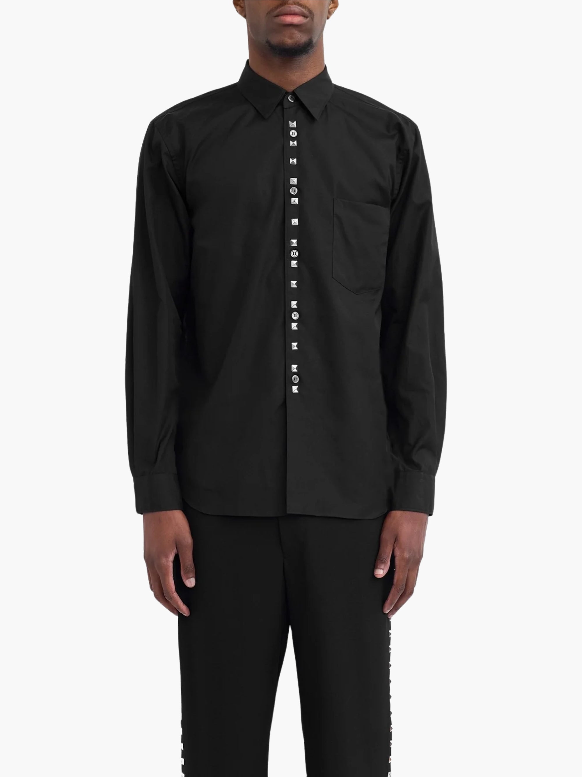 Comme Des Garcons Shirt Studded Button Up Black