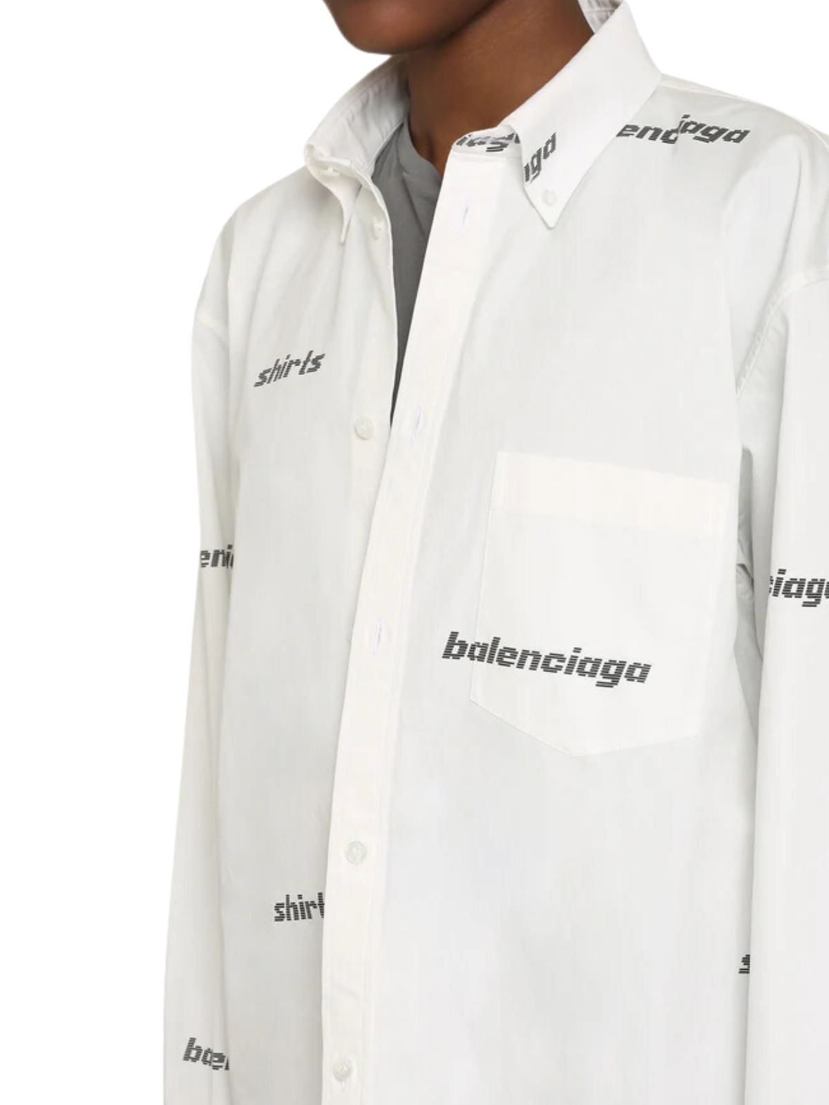 Balenciaga Shirt Allover Bb White - 3