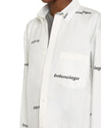 Balenciaga Shirt Allover Bb White - 3