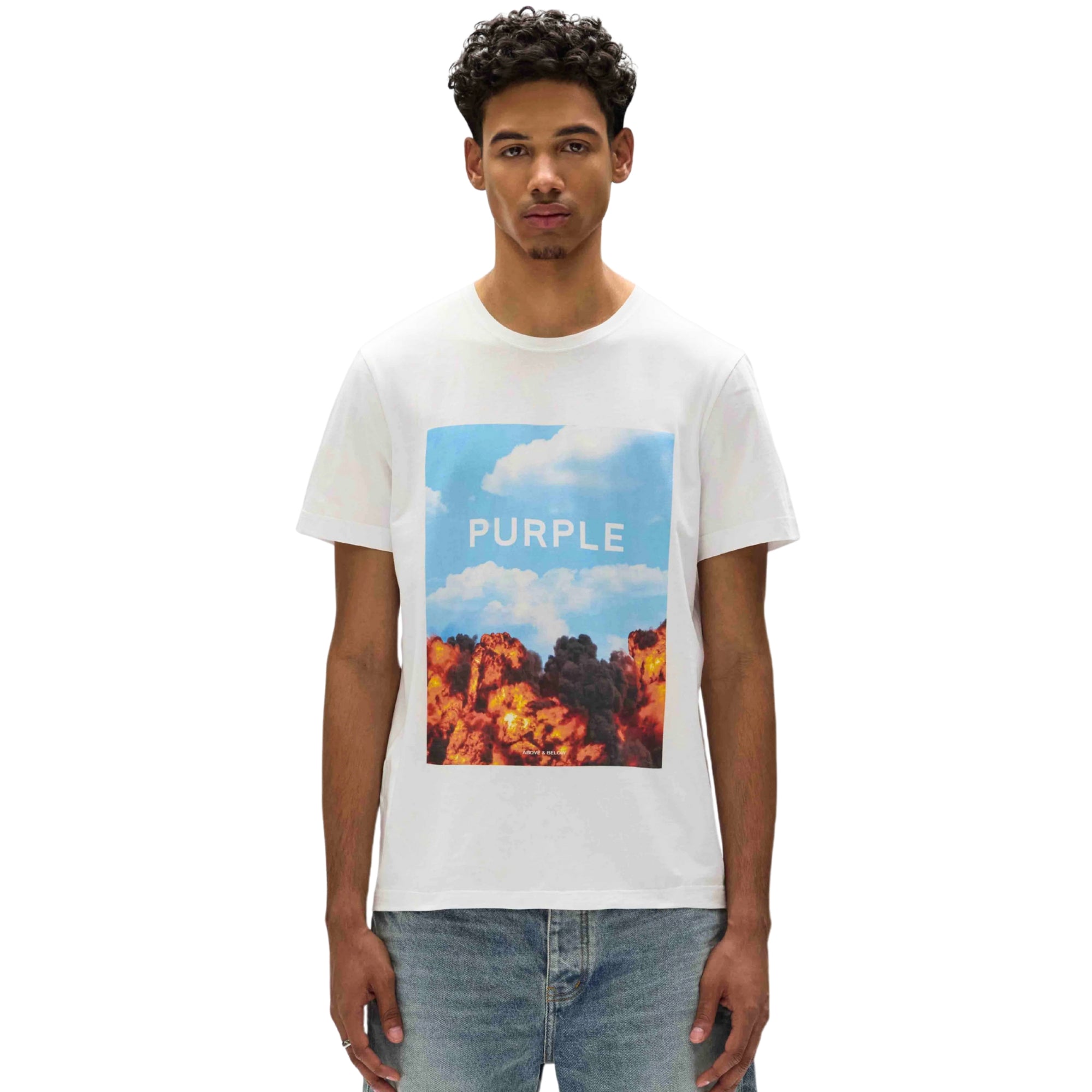 Purple T-Shirt Abouve &amp; Below White