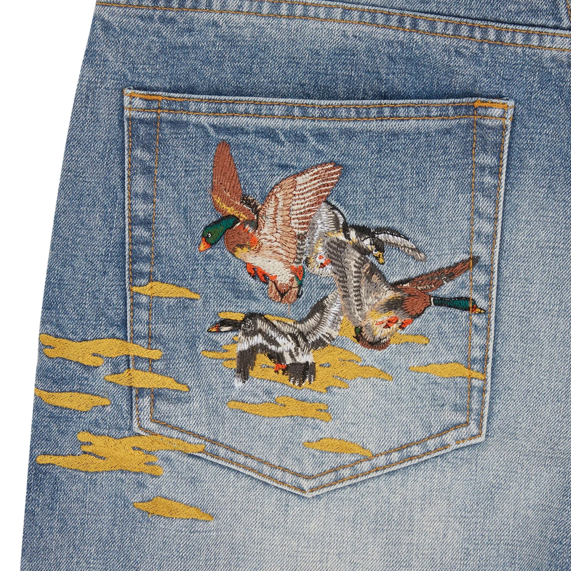 Billionaire Boys Club Jean Duck Embroidered Heavy Wash Blue