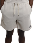 Capone Shorts Textured Basic Oatmeal