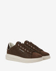 Karl Lagerfeld Sneaker Kl580 Kapri Monogram Emboss Lo Dark Brown Nubuck