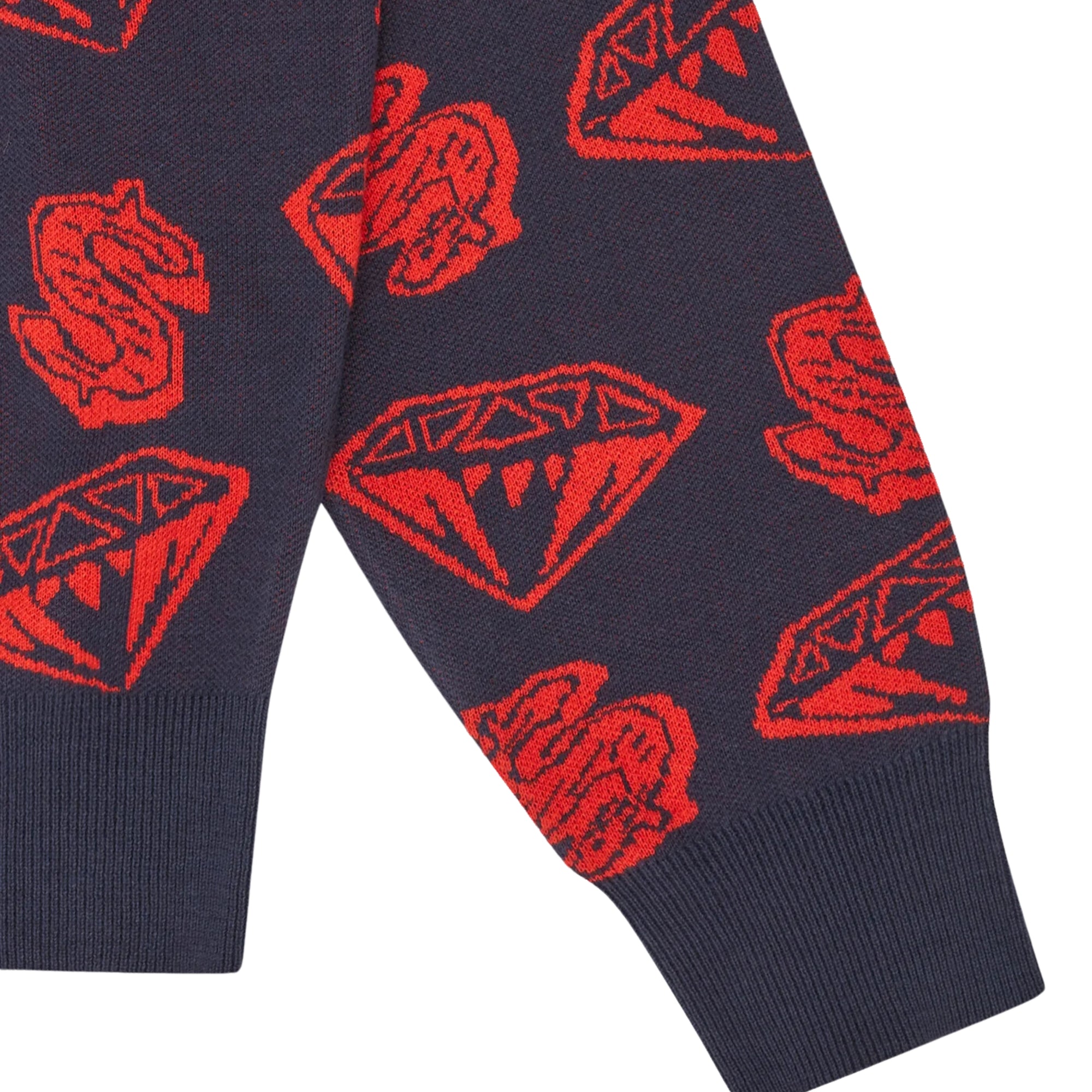 Billionaire Boys Club Sweater Knit Diamonds &amp; Dollars Navy-Red