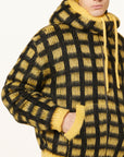 Marni Sweater Check Fields Zip Hooded Yellow-Black